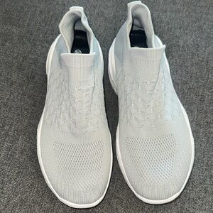 Gray Knit Slip-On Sneakers